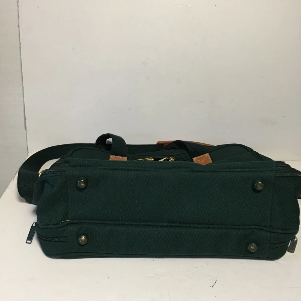Perry Ellis Portfolio Commuter Briefcase Satchel Suitcase green Like New
